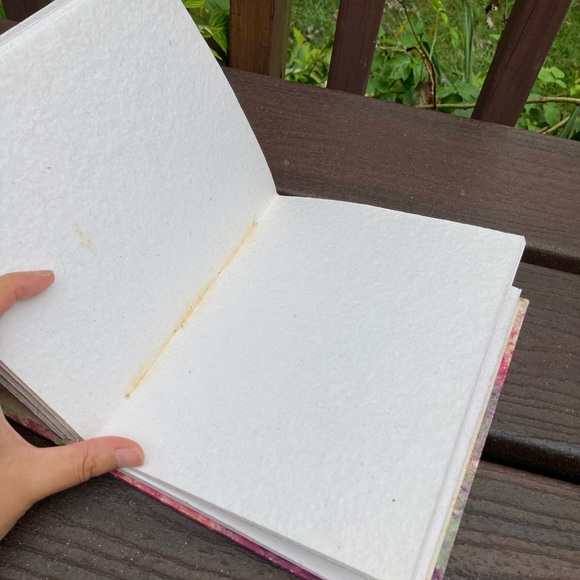 NWT Vintage Handcrafted Nepalese Lokta Tree Paper Purple Green Cover Sketchbook - Picture 15 of 16